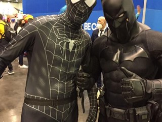 Cosplay spiderman and batman